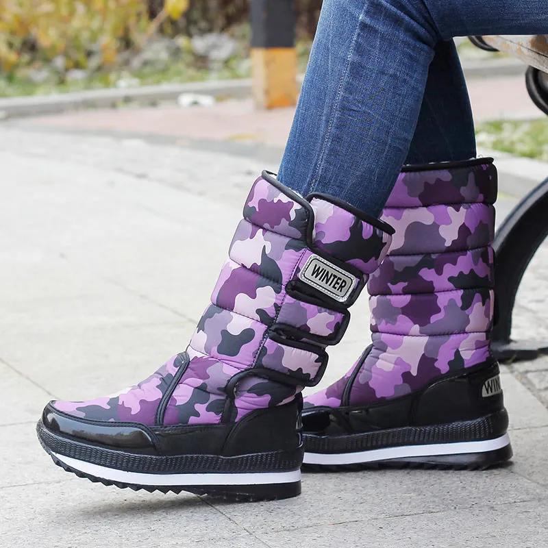 2022 verdickte neue Schnee Stiefel Winter Plüsch Warme frauen und männer Baumwolle Stiefel Wasserdichte Rutschfeste Camouflage Baumwolle schuhe