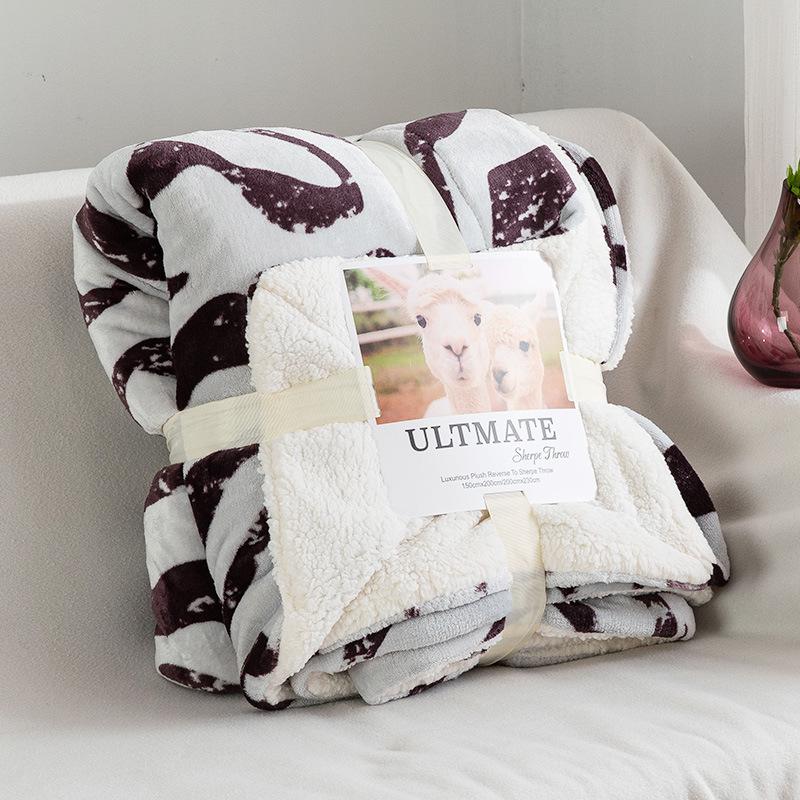 New Double-Layer Thick Lambskin Leisure Blanket for Sofa or Office Nap