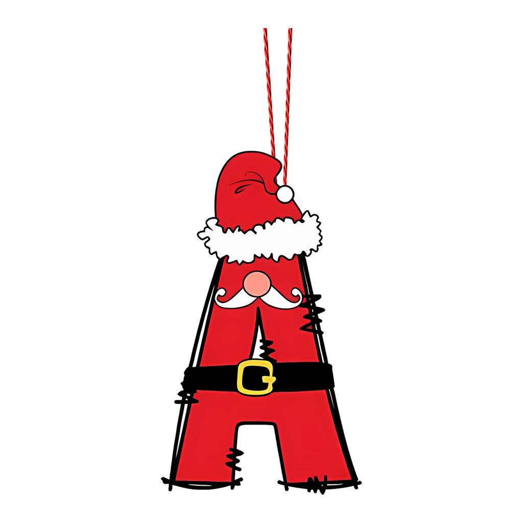 2D 26 Letter Christmas Ornaments Acrylic Flat Christmas Tree Home Decorations Ornaments