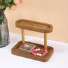 Elegant Double-Layer Wooden Jewelry Organizer for Bracelets and Earrings