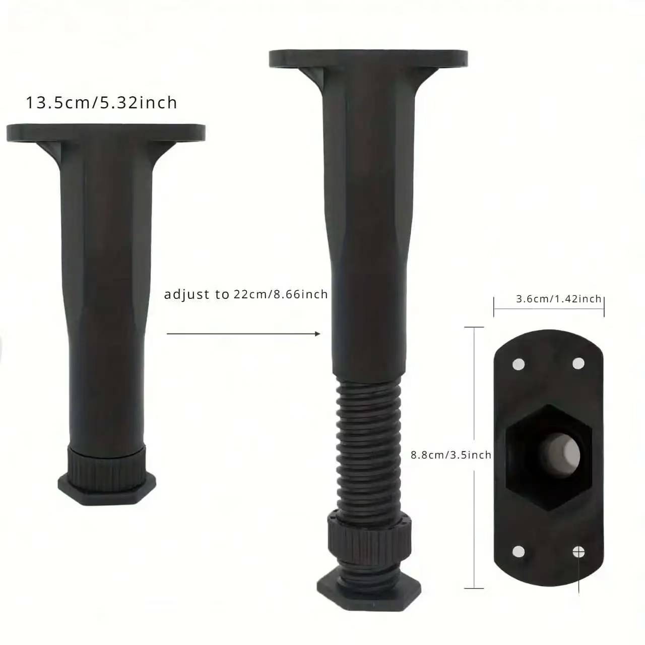 4Pcs Adjustable Bed Support Legs Heavy Duty Furniture Legs for Bed Frame Sofa Table Cabinet