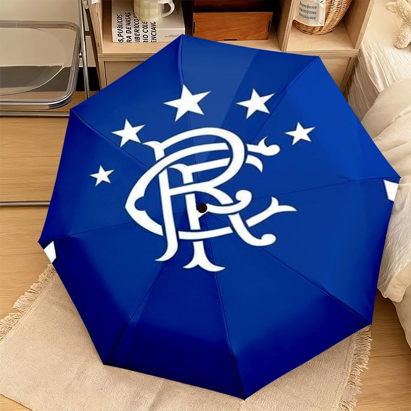 1PC Rangers Fc Crest Automatic Umbrella - Suitable Travel Outdoor Portable Umbrella Birthday Gift Daily Essentials