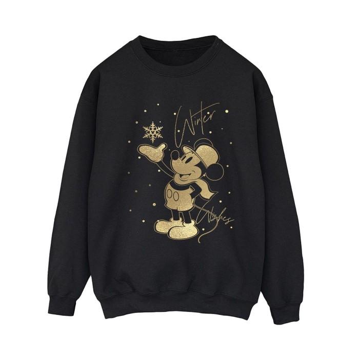 Disney Womens/Ladies Winter Wishes Mickey Mouse Sweatshirt