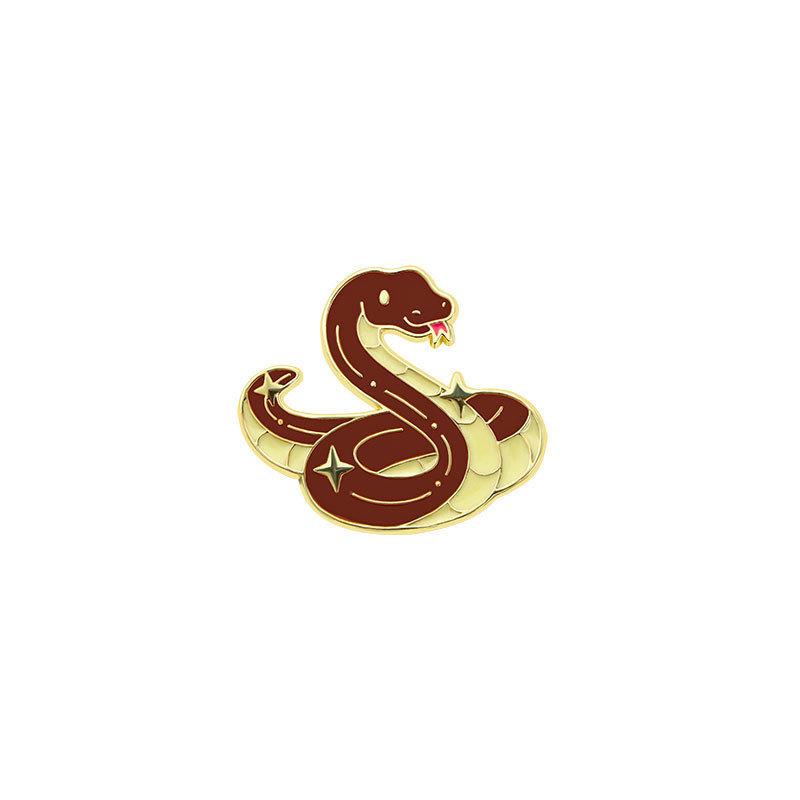 Snake Brooch Zodiac Commemorative Badge Cute Cartoon Animal Children'S Clothes Decorative Badge