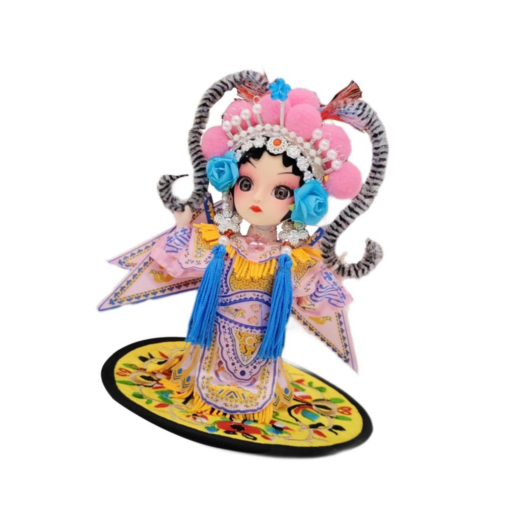 13cm Peking Opera Character MU Guiying Doll Chinese Statue Decorative Tabletop Ornament for Indoor Space Decor Multipurpose