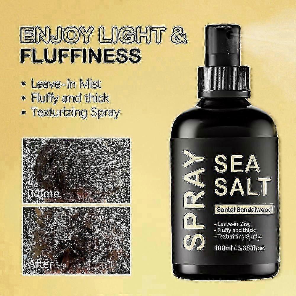 Based Sea Salt Spray, Natural Finish Sea Salt Spray For Hair, Volumizes & Texturizes,Light & Non-Greasy Hair Styling Spray for Women Men 100ml