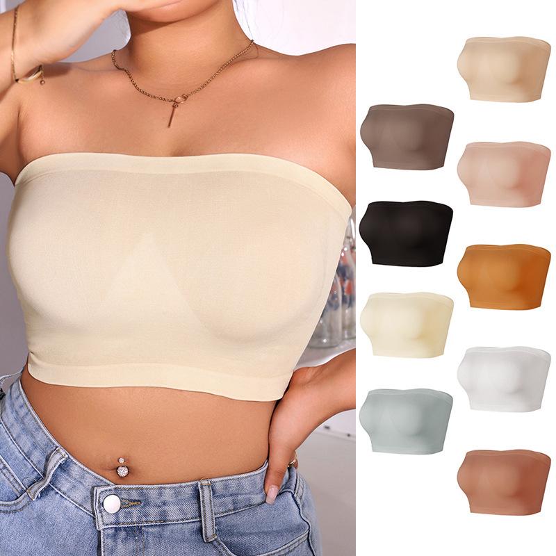 Strapless One-Shoulder Bandeau Wrap Chest Binder Bra for Women – Shockproof, Plus Size, Small Vest Lingerie