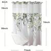 Plants Pattern with Hook Waterproof Shower Curtain, Removable With , Perfect For Bathroom Decor In Winter,   Single-layer Design