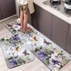 Colorful Butterfly Print Kitchen Rug, Non-Slip Cushioned Comfort Standing Mat, Heavy Duty Floor Carpet for Home Sink Laundry