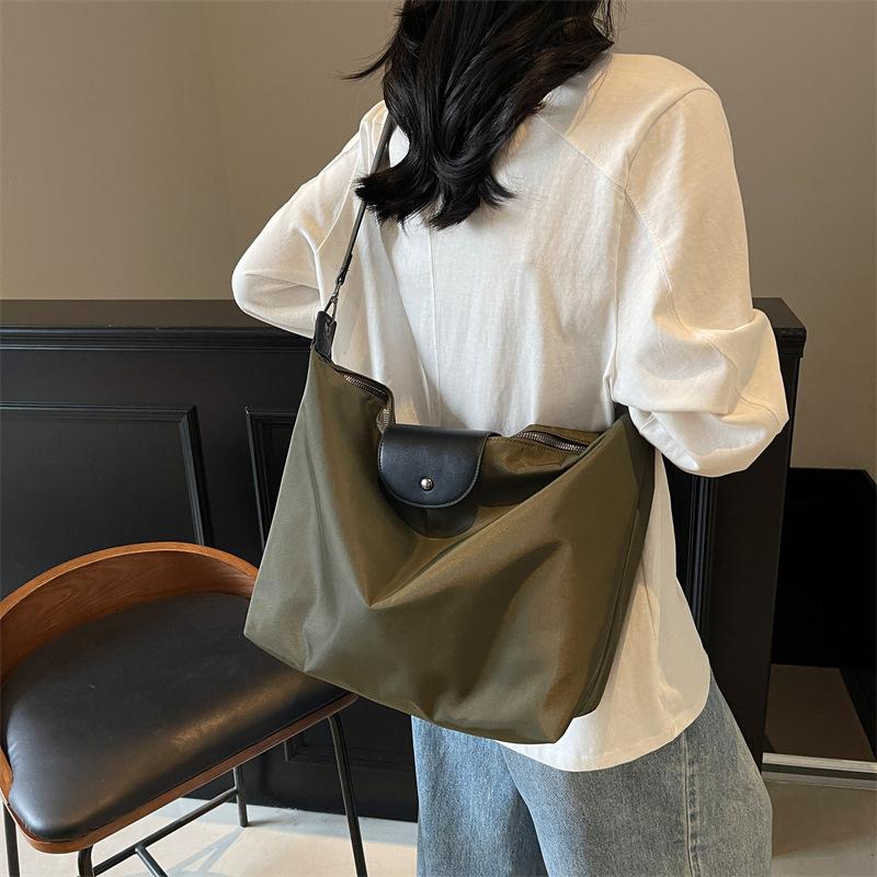 School Bag Large Capacity Back Simple Solid Color Single Shoulder Light Support Extra Large Versatile Class