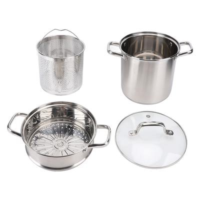 Stock Pot Anti Scald Grips Anti Stick Thickened Composite Bottom Stainless Steel Soup Pot with Lid