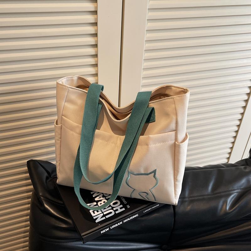 2025 New Large-capacity Simple Shoulder Tote Bag Student Handbag Canvas Women's Versatile Bag