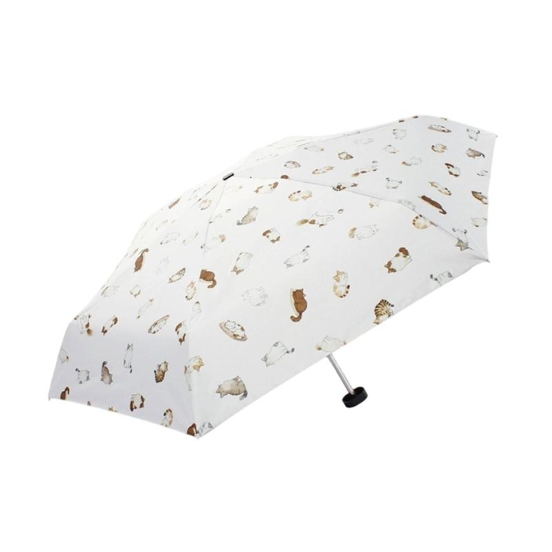 Cartoon Umbrella Adorable Kitten Print For Outdoor Travel And Daily Use Cartoon Kitten Print
