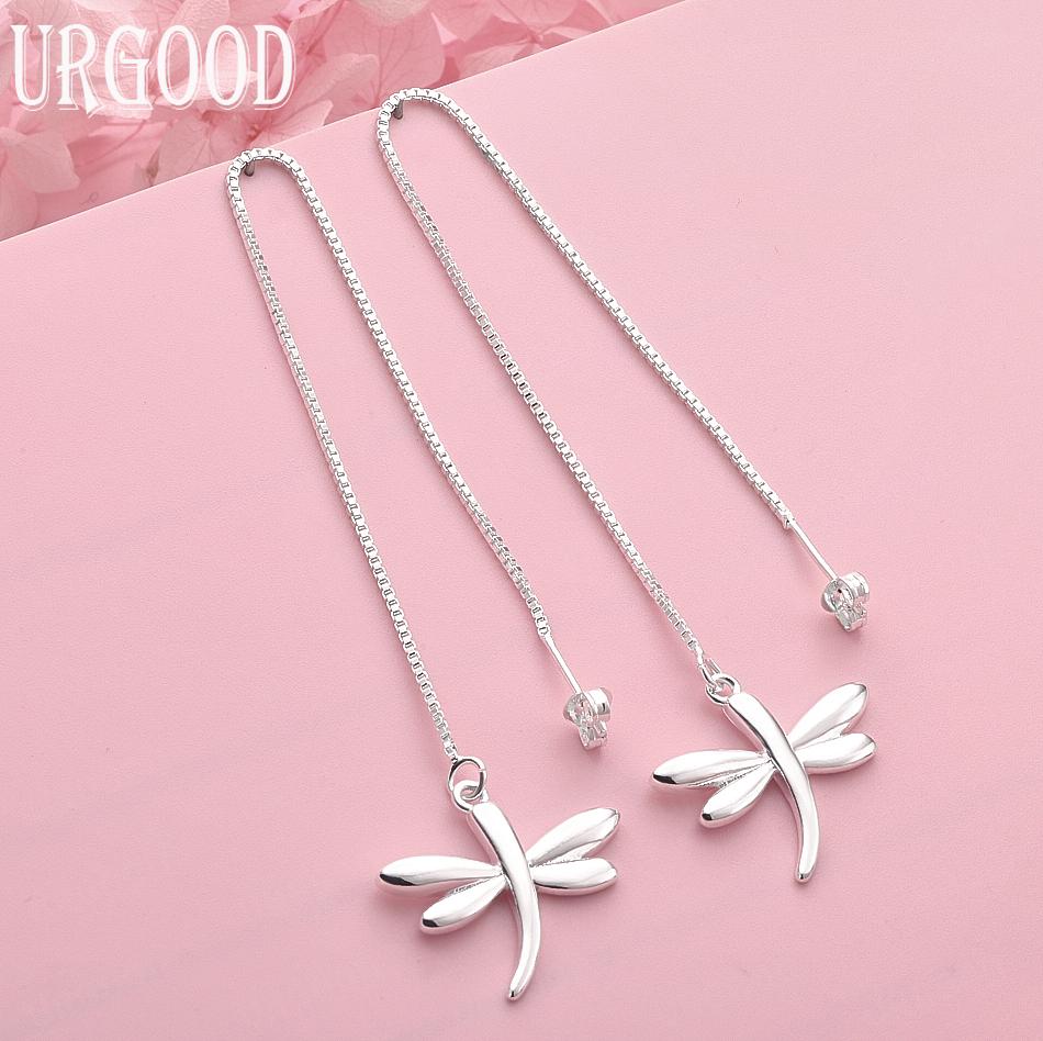 925 Sterling Silver Dragonfly Earrings Wedding Jewelry