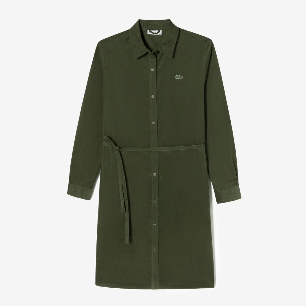 

LACOSTE Женская вельветовая рубашка цельная [Moss Green]