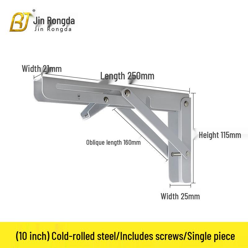 Stainless Steel Foldable Triangle Shelf Bracket Wall-Mounted Storage Rack