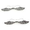 10PCS Vintage Antique Silver Color Alloy Angel Feather Wing Pendant For DIY Jewelry Making