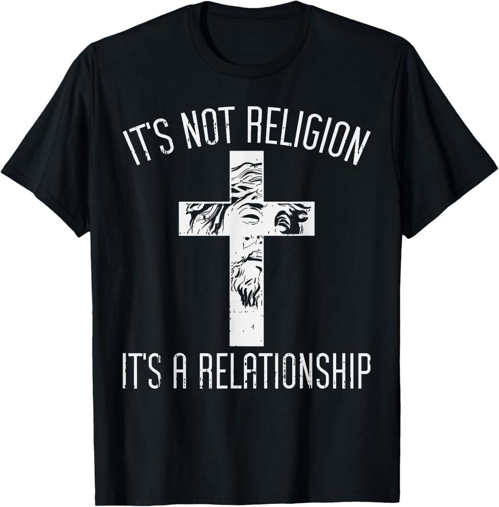 Не Религия Отношения Крест Бог Иисус Христианский Подарок Футболка M