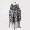 Autumn and Winter New Retro Leopard Print Fringed Scarf Women's Warm Versatile Shawl High-end Fashion Fringed Scarf