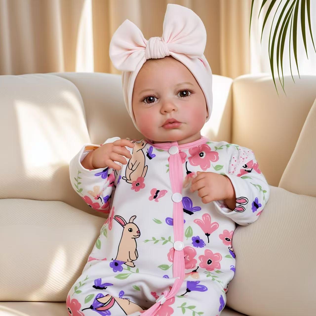 19-inch Loulou Realistic Open-Eyed Reborn Doll - Perfect Christmas Gift for Children 48 cm cloth body как