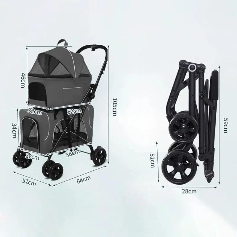 Dog Stroller Handbags Cat Backpack Puppy Strollers Shoulder Bag Folding Carrier Cats Transporter Pets Accessories Travel Product