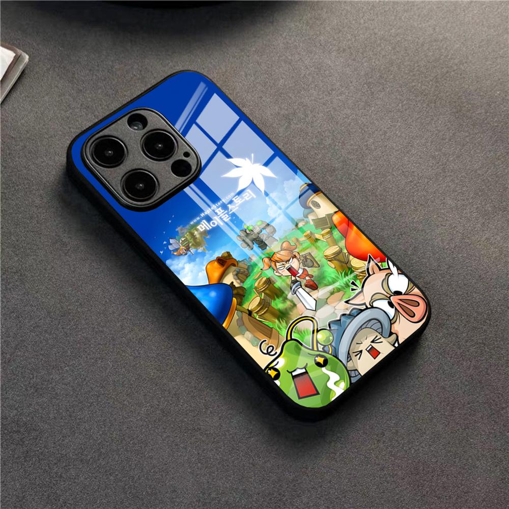 MapleStory Phone Case For 17 Pro Max IPhone 16 Pro 14 12 11 13 Mini X XR XS 15 Plus SE Glass Cover
