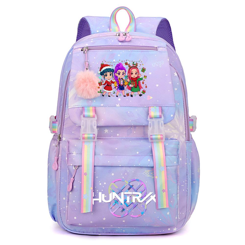 Anime Christmas K-Pop Demon Hunters Printed Large Capacity Waterproof Backpack Teenger Student Girl Boy Schoolbag Bookbag Women Waterproof Travel Bag