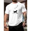 European Size Men's Short Sleeve T-Shirt with Dog Paw Print - Summer Casual Round Neck Tee Suitable for Fitness, Gym & Outdoor Wear