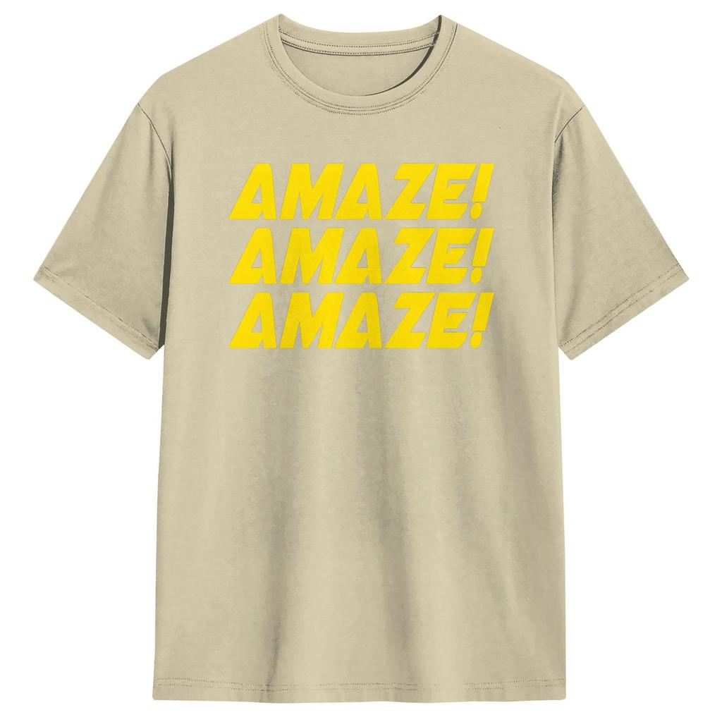 2026 Amaze Bold Typography T Shirt For Unisex Pure Cotton Hipster Crew Neck Short Sleeve Oversized Casual Daily Tops