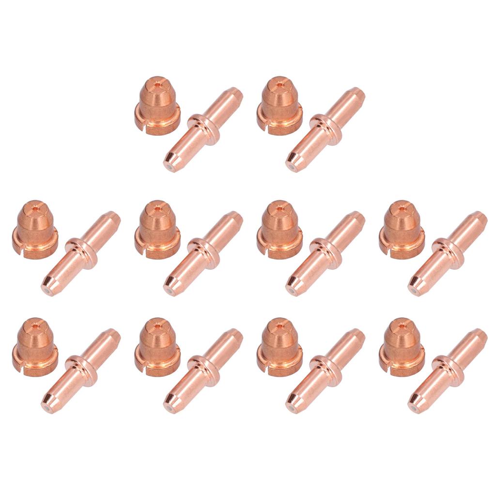 10 Set Plasmabrännare Förbrukningsmaterial Elektrodspets Kit Skärbrännarmunstycke Tillbehör TC80