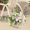 Small Imitation Rattan Woven Basket One Wicker Rattan Flower Child Basket Woven Easter Basket Wicker Basket for Weddings