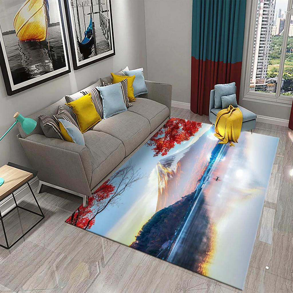 Japan Mount Fuji Carpet for Kitchen Living Room Bathroom Bedroom  Doormat Entrance Non-slip Mat Rug Corridor Home Decor Carpet