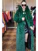 Extra Long Leopard Print Faux Fur Coat - Plus Size Women's Winter Cotton Coat