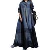 Fashion Plaid Dress Retro Ethnic Style Dress Print Loose Long Sleeve Big Swing Dress