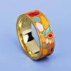 Mode Neue Farbe Epoxid Unregelmäßiges Muster Damenring 18 Karat Gold Damen Handgefertigt Emaille Ring Brautgeschenk