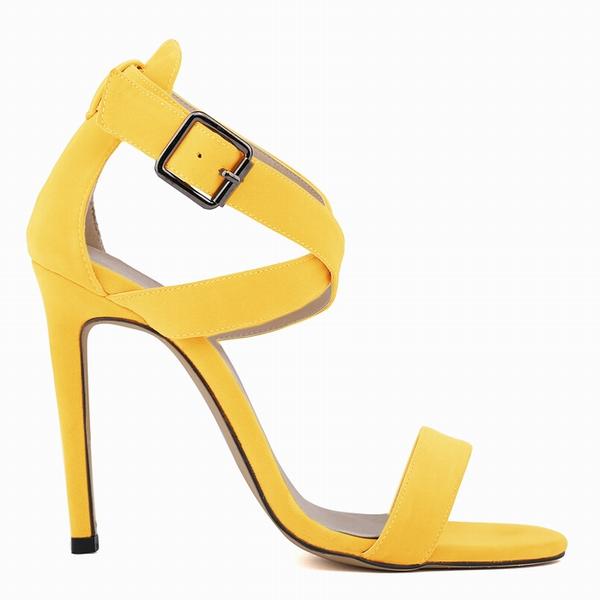 Sexy Women Pumps Velvet Peep Toe Ankle Strap Sandals Thin High Heels Red Wedding Dress Party Shoes