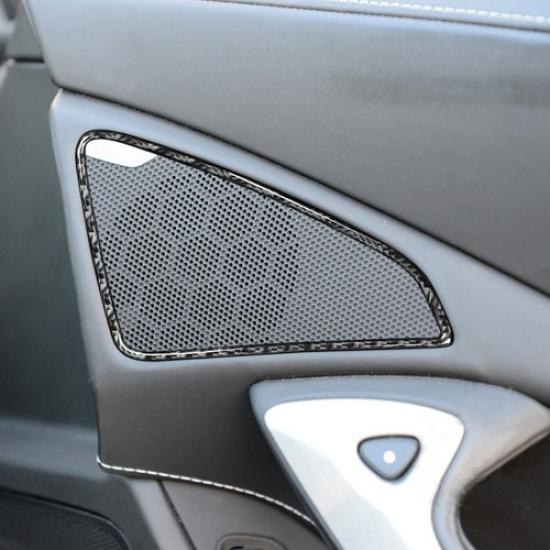 3Pcs For Chevrolet Corvette C7 2014- Carbon Fiber Door Speaker Cover Trim