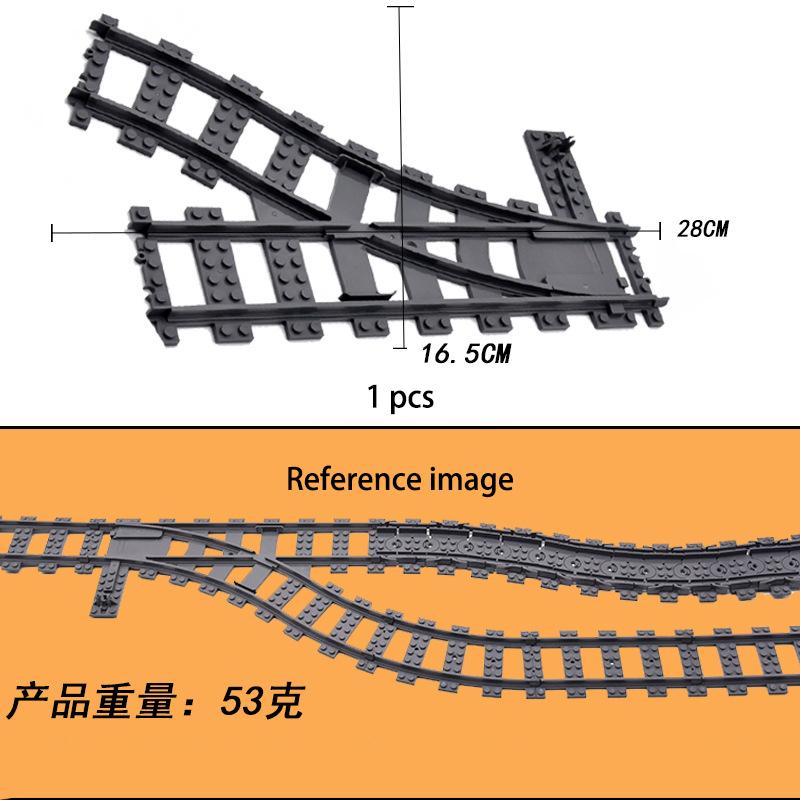 MOC Cross Track Railroad DIY Scene Building Blocks Multi Angle Curved Train Track Bricks Toys Rail Car Compatible With LEGO