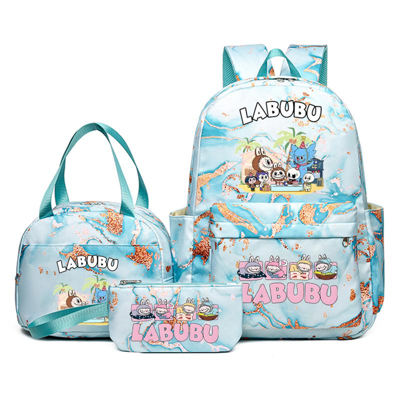 3 Buc/set Rucsac Drăguț Imprimat Geantă de Prânz Etui pentru Creioane Adolescent Băiat Fată Rucsac Student Zimomo Ghiozdan Femei Geantă de Călătorie Cadou