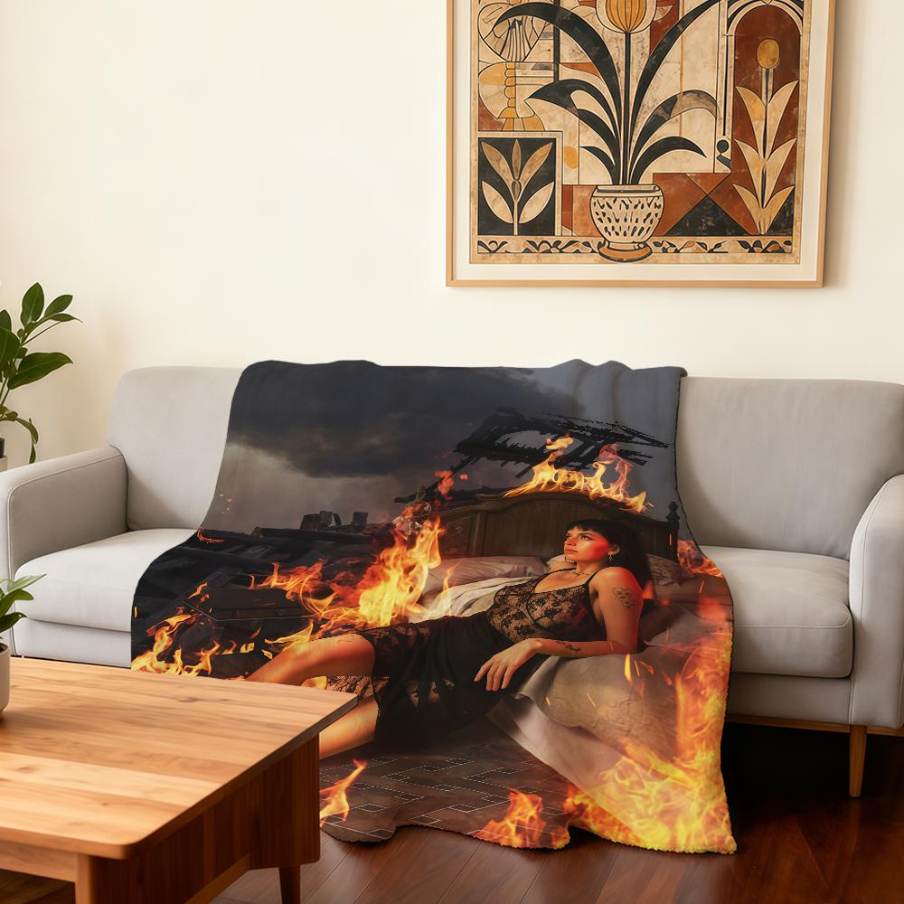 

Singer R-Rebecca Black Salvation Blanket Super Warm Comfortable Plush Throw Blanket Child Home Sofa Bedroom Gift 30x40in