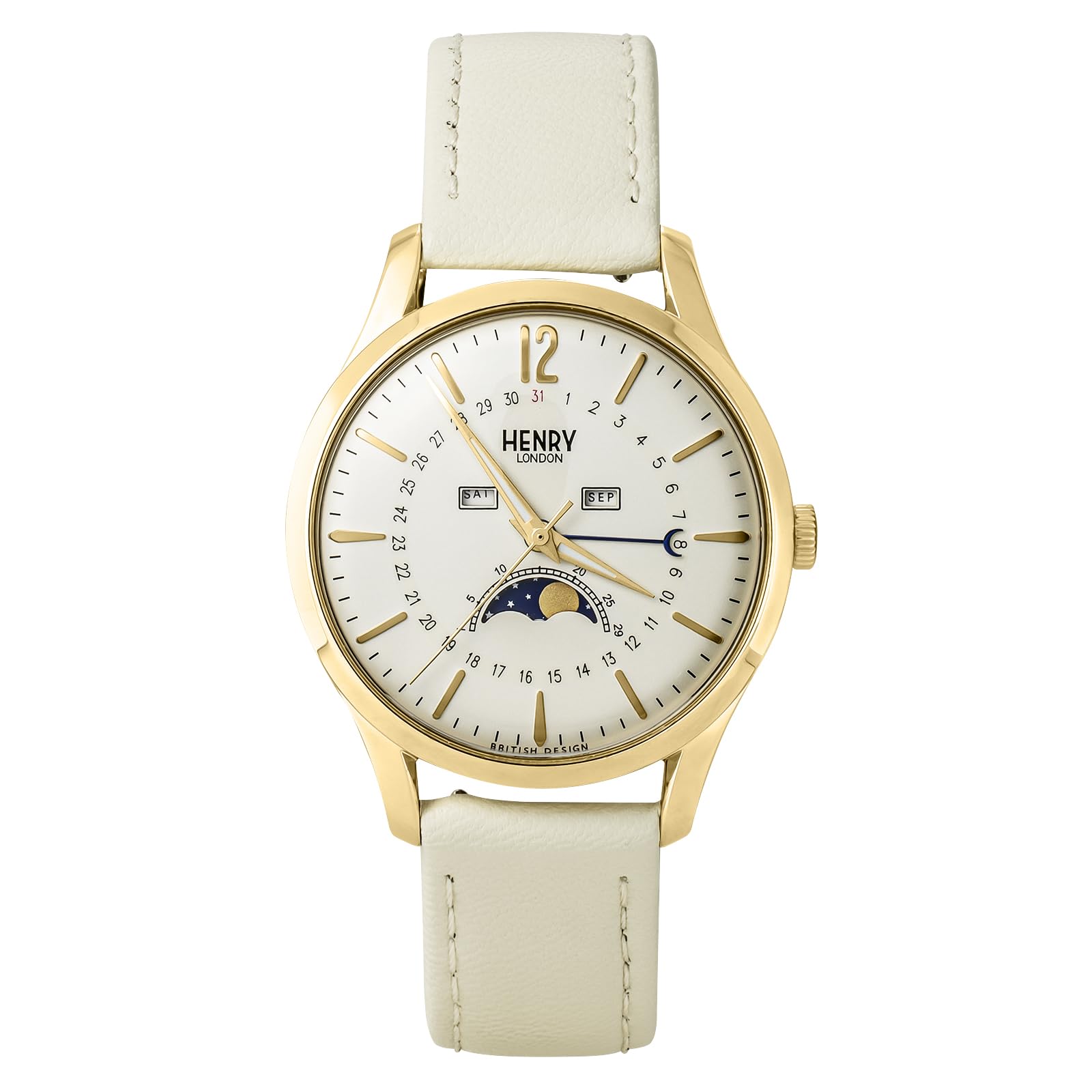 

HENRY LONDON Westminster Unisex Quartz Watch with Ivory Dial and Stainless Steel Water Resistant for Daily Made in Japan HL39-LM-0160-IV Case, Use, слоновая кость