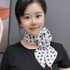 Versatile Chiffon Scarf Flower Neckerchief Sweet Floral Scarf Shawl  Women