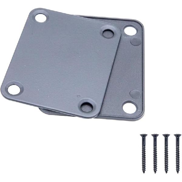 Metal Neck Plate with 4 Mounting Screws, Neck Joint Connecting Strengthen Plate Compatible with Strat Tele Style Electric Guitar Parts Replacement