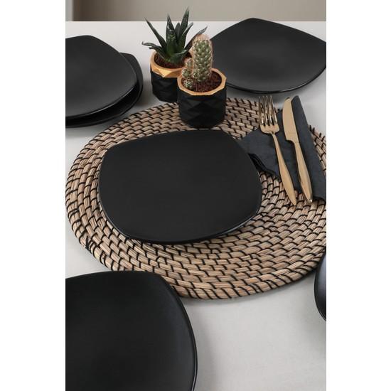 

Керамика Матовая черная тарелка для торта Köşem 22 см, 6 шт.