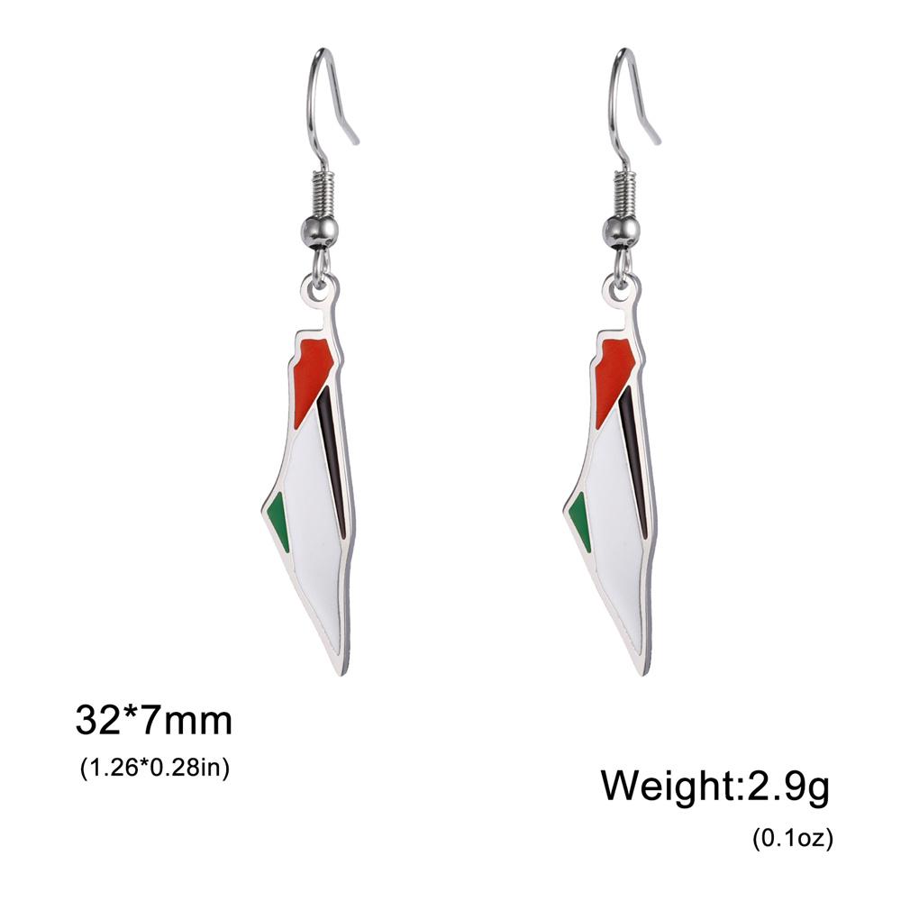 My Shape Palestine Map Drop Earrings for Women Stainless Steel Map Palestine Country Dangle Earrings Fashion Jewelry Wholesale