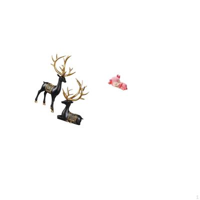 Resin Reindeer Elk Deer Sculpture Figurine Collection for Tabletop Cabinet Wedding Housewarming