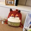 Cartoon Fox And Bunny Plush Backpack With Large Capacity For Kids And Students