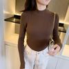 Autumn/winter Semi-turtleneck Pullover Knitted Women Sweater Casual Solid Color Slim Fit Bottoming Shirt Fashion Inner Office Lady Clothing