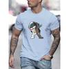 Astronaut In Victory Pose Print T Shirt, Tees for Men, Casual Short Sleeve Tshirt for Summer Spring Fall, Tops As Gifts