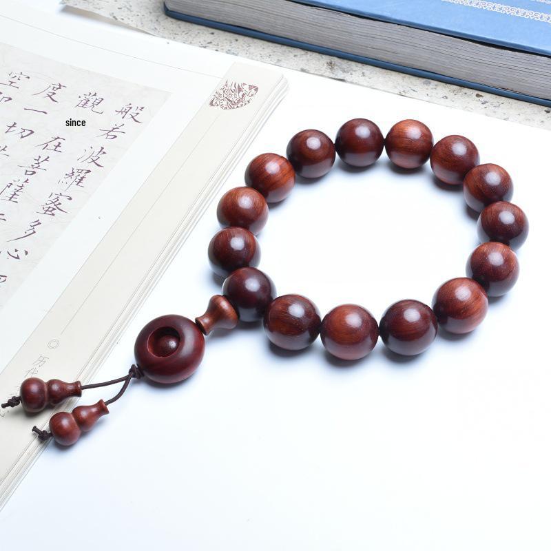 Venus Old Material Small-Leaf Red Sandalwood Prayer Beads Chain - High Oil Density, Unisex, New Chinese Style Decoration Gift